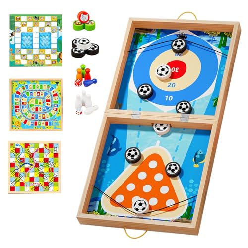 Juegos De Mesa,Juego De Hockey sobre Mesa - Juguete Educativo De Madera 7 En 1 De Batalla para Niños Niñas Cuidadores Guardería Hogar Aula Actividades