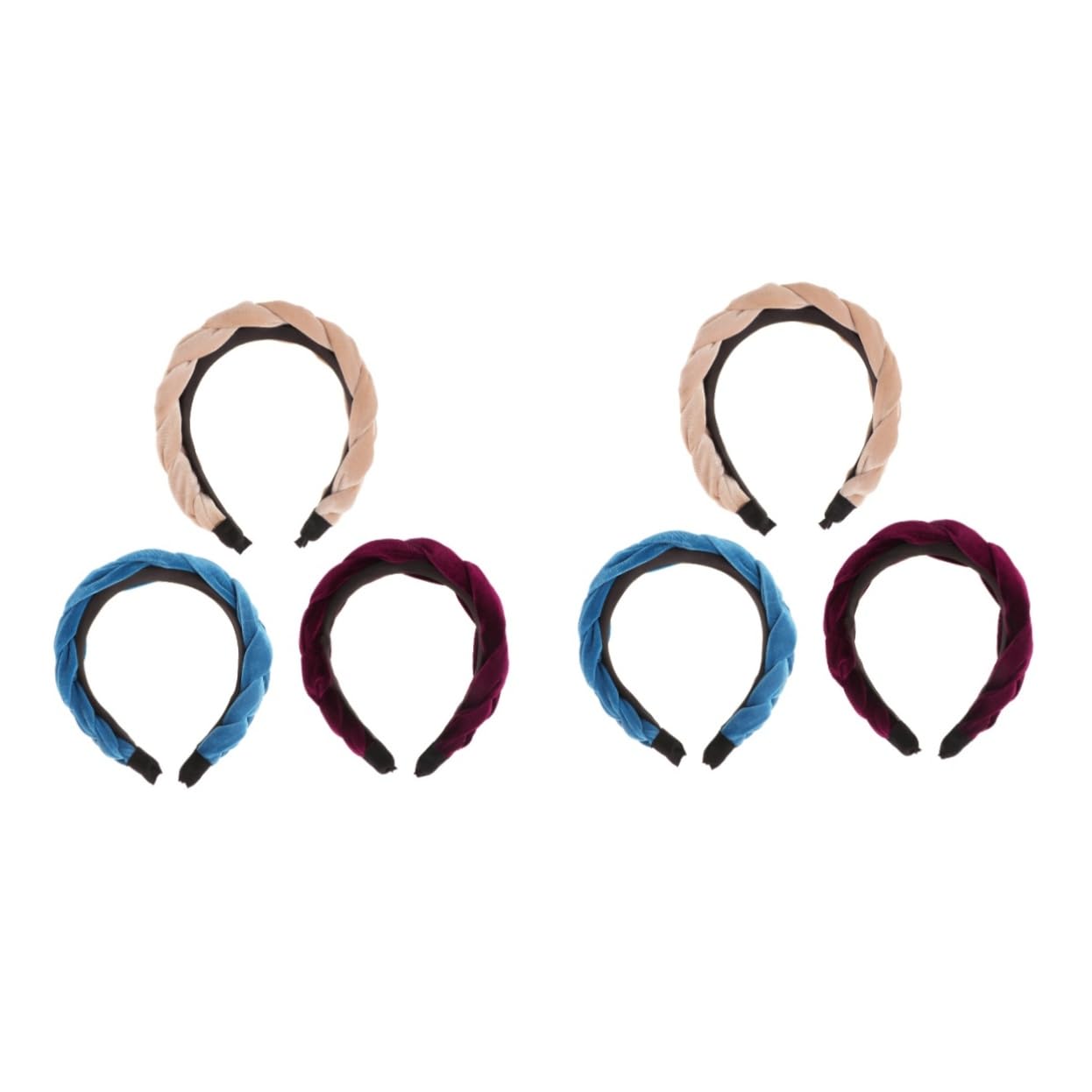 FRCOLOR 6piezas Diademas Anchas Retro De Braid Color Sólido Accesorios De Pelo Para Mujeres y Niñas Aleatorios