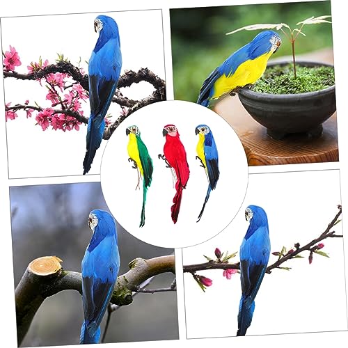Perroquets artificiels en mousse verte bleue rouge oiseau déco