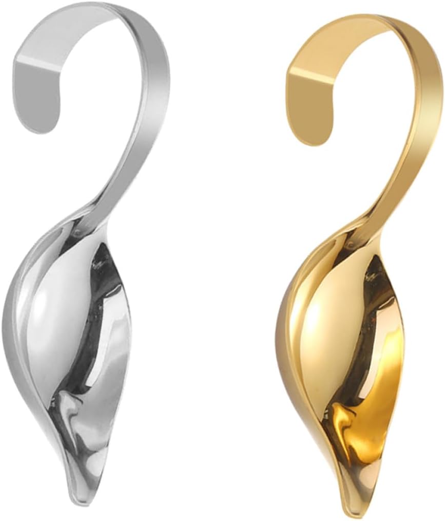 Sauce Serving Spoons Stainless Steel 2pcs Curved Handle