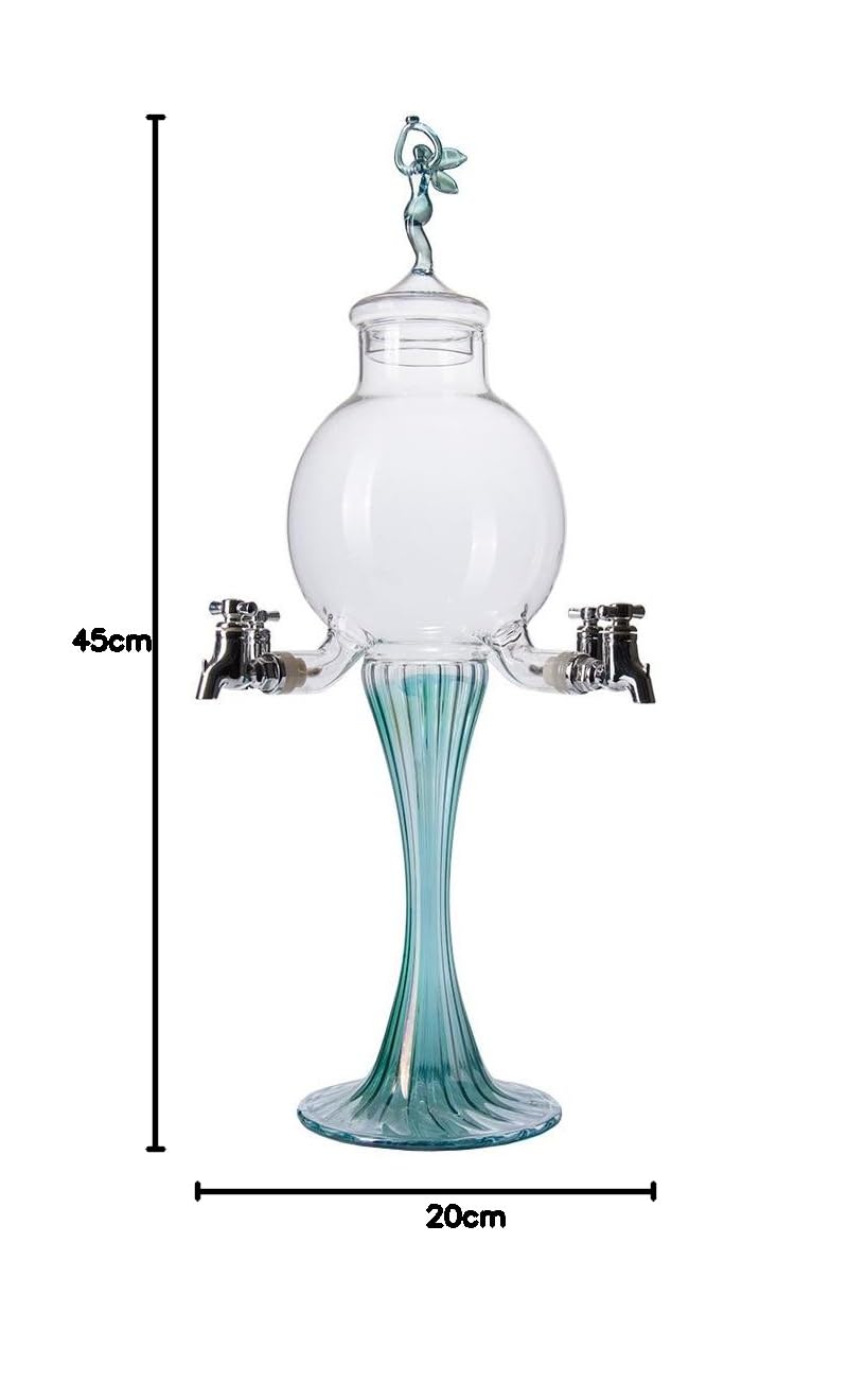 ALANDIA Assenzio Fontana Fata Verde Vetro 4x Bicchiere | 4x Cucchiaio |1x Zucchero