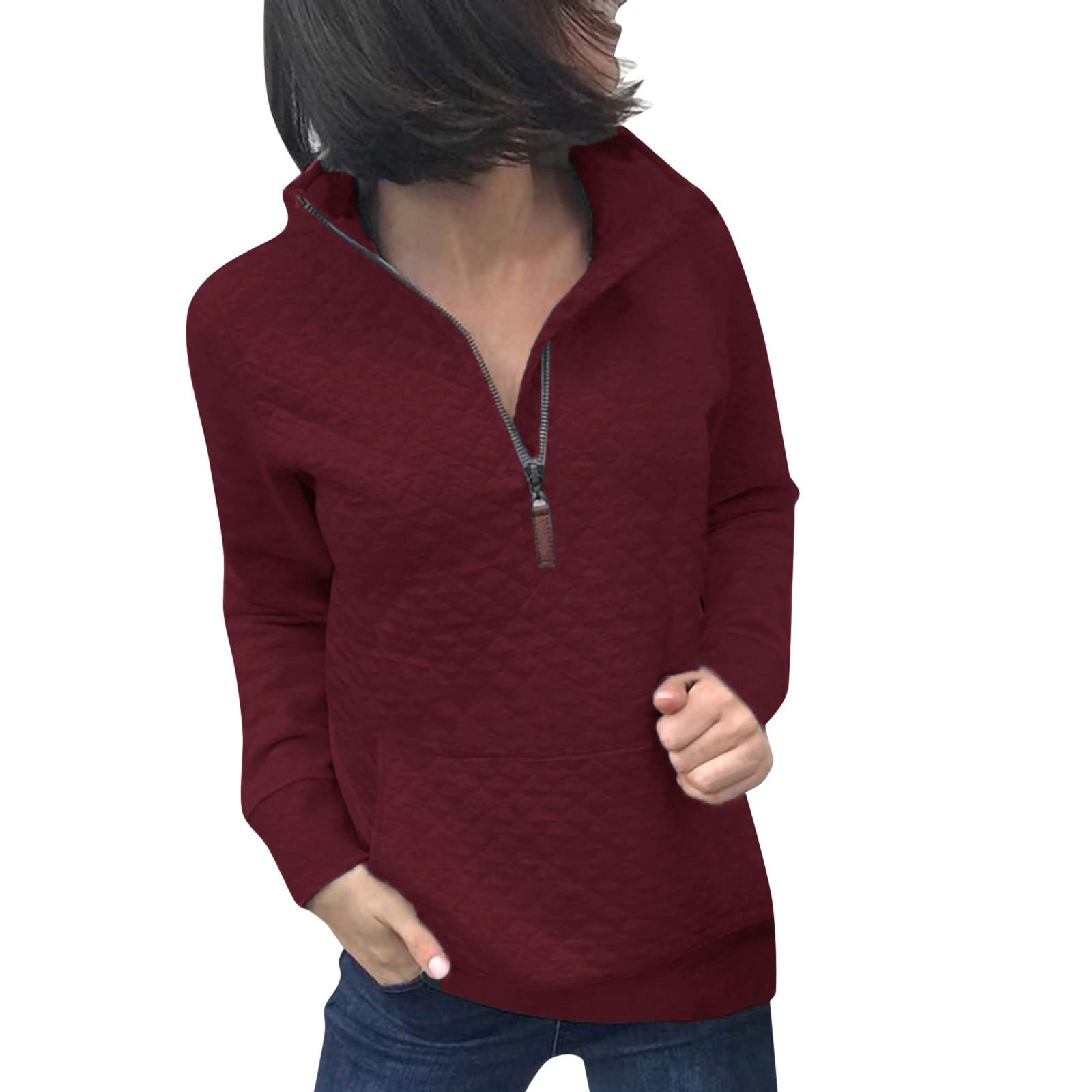 VJGOAL Hoodies for Women Uk Women's Autumn And Winter Fashion Pocket Zipper Long Sleeve Top Casual Workout Windproof Jackets