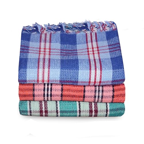 Image of 250 GSM Cotton Bath Towel - 60 x 130 Inch, Lightweight & Quick Dry, Soft & Absorbent, Ideal for Daily Use, Hotel & Spa Quality Set of 3