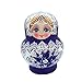 TOYHEART 10 Pièces Poupées Gigognes, Matriochka Poupée Russe, Matriochka en Bois, Poupées Russes Matriochka en Bois Fait à La Main Jouet Artisanat Décor à La Maison pour Les Enfants Bleu