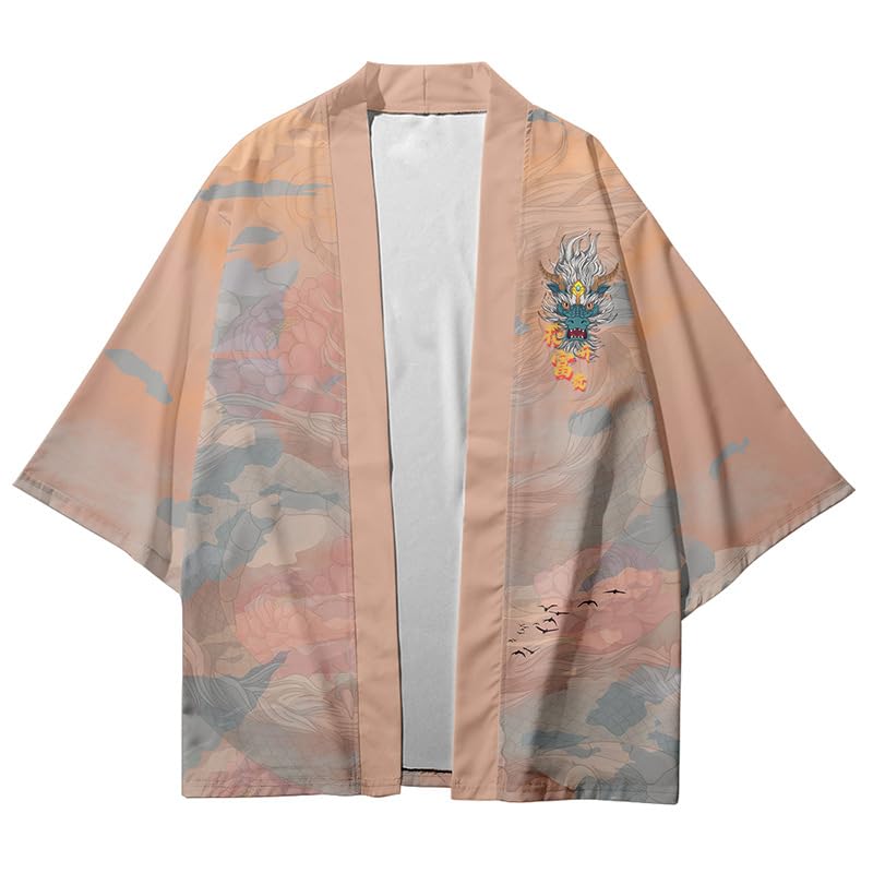 Image of LAI MENG FIVE CATS Women's Summer Cardigan Lightweight Kimono Floral Print Loose Cover up Casual Tops