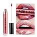 Matte Metallic Liquid Lipstick Long Lasting Waterproof Lip Gloss, No Caking, Kiss-proof, Rose Gold Metallic
