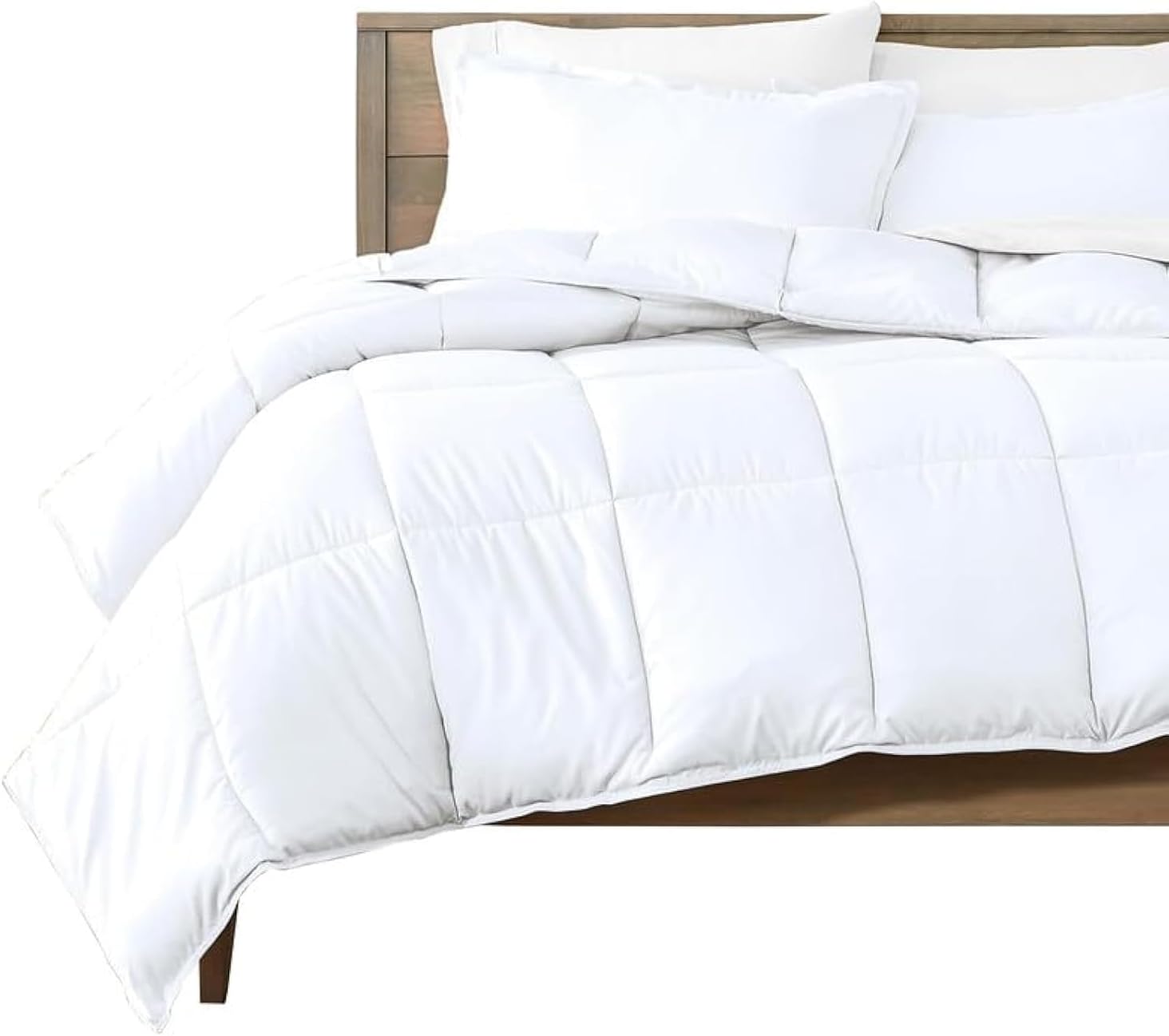 Comforter Duvet Insert, Quilted Comforters Queen Size, All Season Duvet, Gifts for Women/Men, Soft, Fluffy Microfiber, All Season Blanket, White, Full 82 x 86 Inches