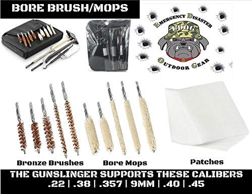 EDOG Gunslinger 20 PC Gun Cleaning Kit - Pistol Mat Compatible with Heckler & Koch HK VP9 - Schematic (Exploded View) Mat, Gunslinger Universal .22 .38 .357 9mm .40 & .45 Caliber Kit