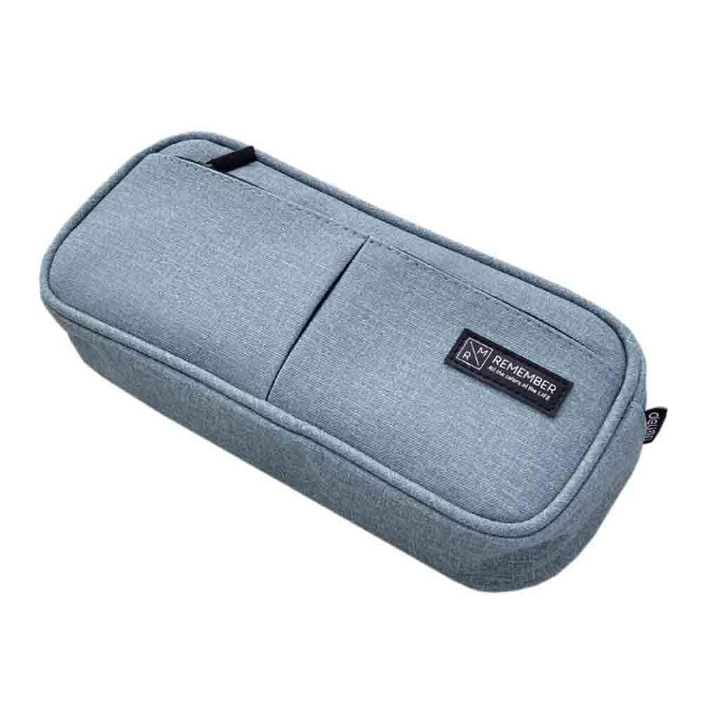 Fyore Multifunction Canvas Pencil Case Large Capacity Waterproof Pencil Case for School Office Make Up（Green）