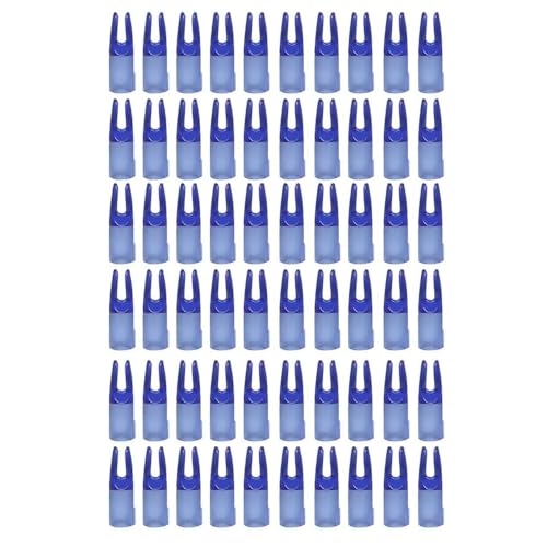 SDCYOW 60 Pack Archery Arrows Nocks Glue On 7mm/.275inch Arrow Shaft Plastic Nocks Replacement Arrow Tail for DIY Hunting Arrows Recurve Bow Compound Bow-Blue