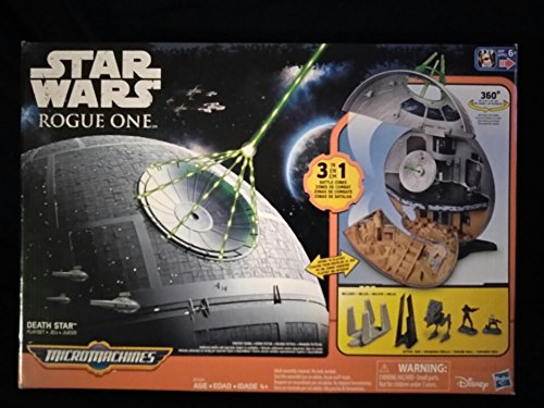 Disney Star Wars Rogue One Death Star Playset MicroMachines 3 In 1 Battle Zones Includes 3 MicroFigures Sergeant Jyn Erso Imperial Death Trooper Imperial At-St Walker Ages 4+ New In Unopened Box