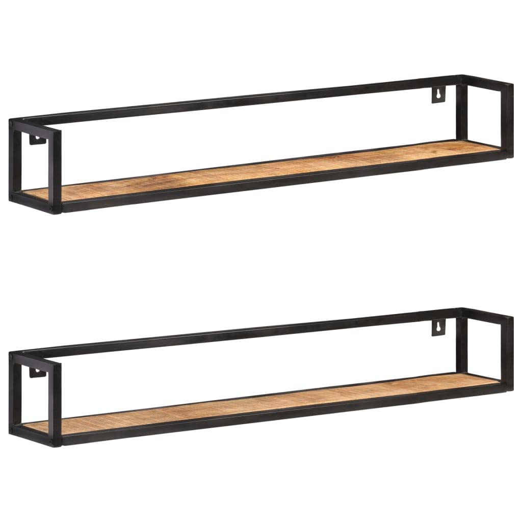 Mensole da parete, 2 pezzi, 120 cm, in legno di mango