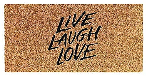 Image of Onlymat Natural Coir Art Printed Doormat - 29.25 inch x 17.55 inch, Black and Brown (TP 12412)