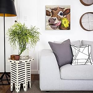Cow Pictures Wall Decor Country Farmhouse Canvas Wall Art Rustic Sunflower Bathroom Decor Framed Artwork Paintings for Wall Decorations for Bedroom Office Kitchen Living Room,Ready to Hang 14" X 14" Cow Pictures Wall Decor Country Farmhouse Canvas Wall Art Rustic Sunflower Bathroom Decor Framed Artwork Paintings for Wall Decorations for Bedroom Office Kitchen Living RoomReady to Hang 14 X 14