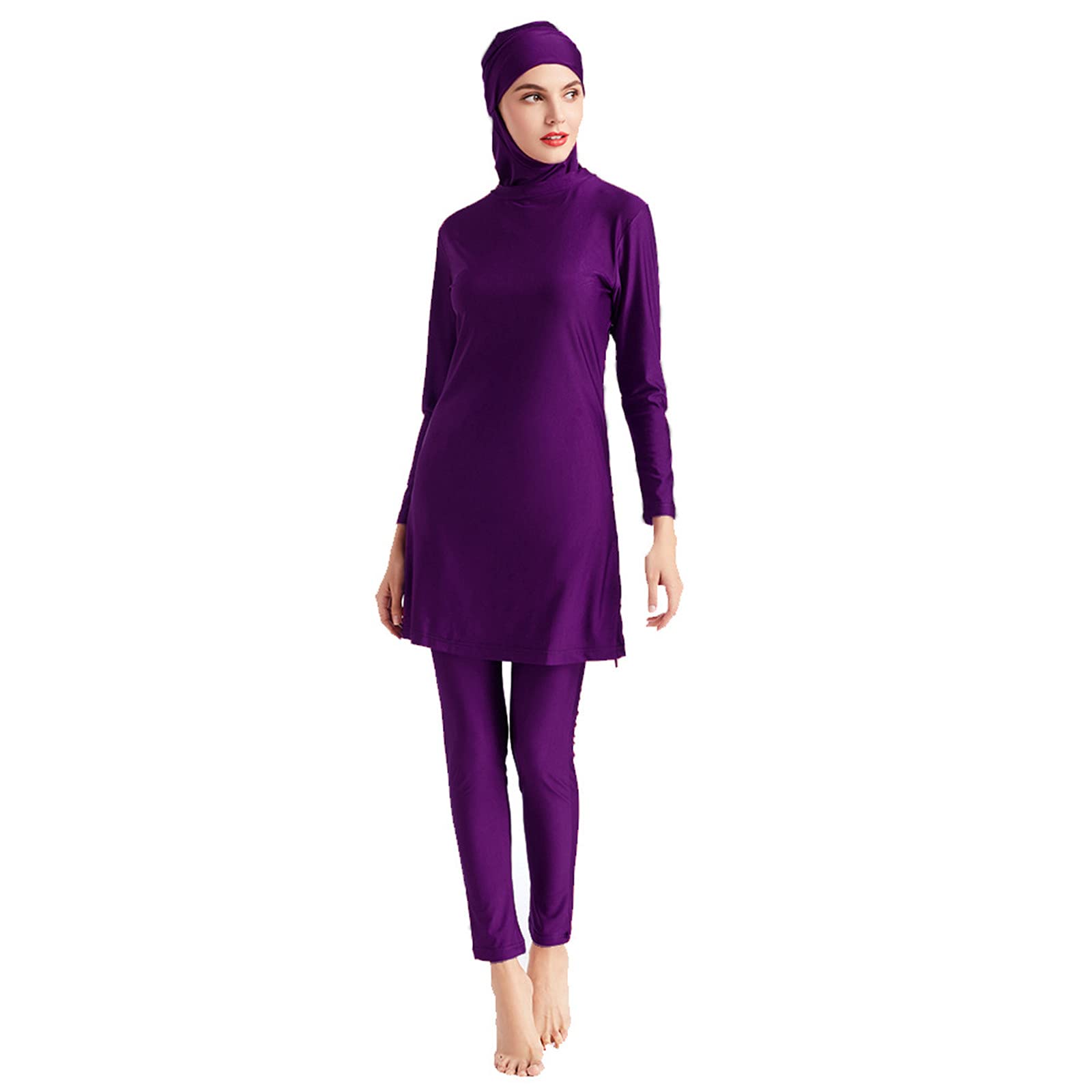 Traje de baño musulmán Burkini árabe Cubierta Completa Conjunto 3 Piezas para Mujer Ropa de Playa