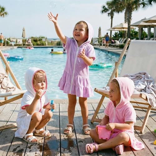 Image of Toddler Little Girl Swim Cover Up Beach Towel Coverup Bathing Suit Cover Ups Swimsuit Summer Baby Beach Essentials