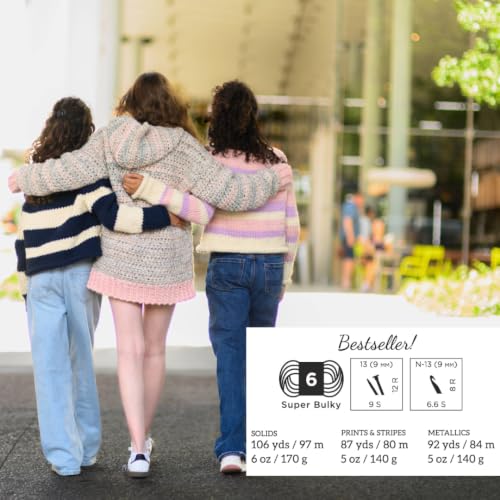 Image of Lion Brand Yarn, Wool-Ease Thick & Quick, Diamond, White Metallic, 3 Pack | Super Bulky Wool Acrylic Blend Fiber for Soft Hats, Sweaters, Chunky Blankets, Yarn for Crochet, Knitting, Crafts, Weaving