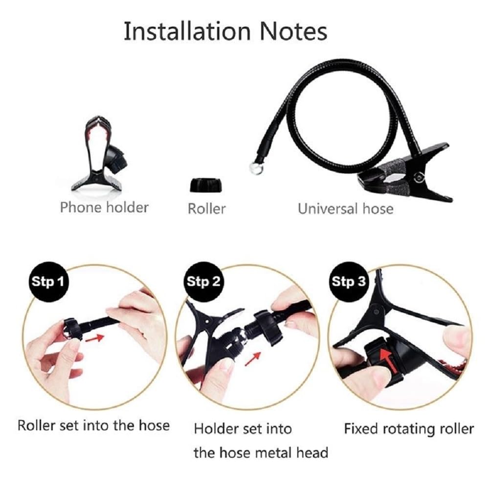 Soporte Brazo Metal Flexible con Pinza para Teléfono y Base con Clip. Multifunción: Escritorio, Cabecero Cama, Coche, Sofá para Vivo Y33T (2022) - Negra