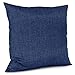 Housse de coussin décorative aspect lin Bleu denim 50 x 50 cm sans rembourrage