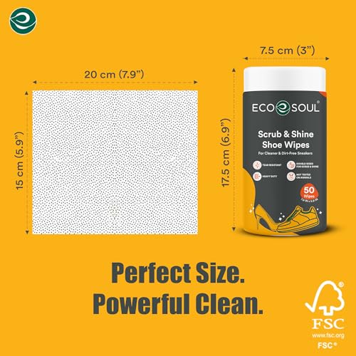 Image of ECO SOUL Shoe Wipes, Dual-Sided Sneaker Cleaner Wipes, Pack of 1