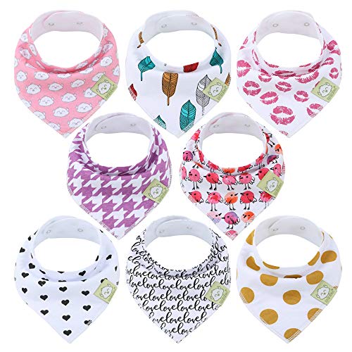 Image of 8-Pack Organic Bandana Bibs (Girl)