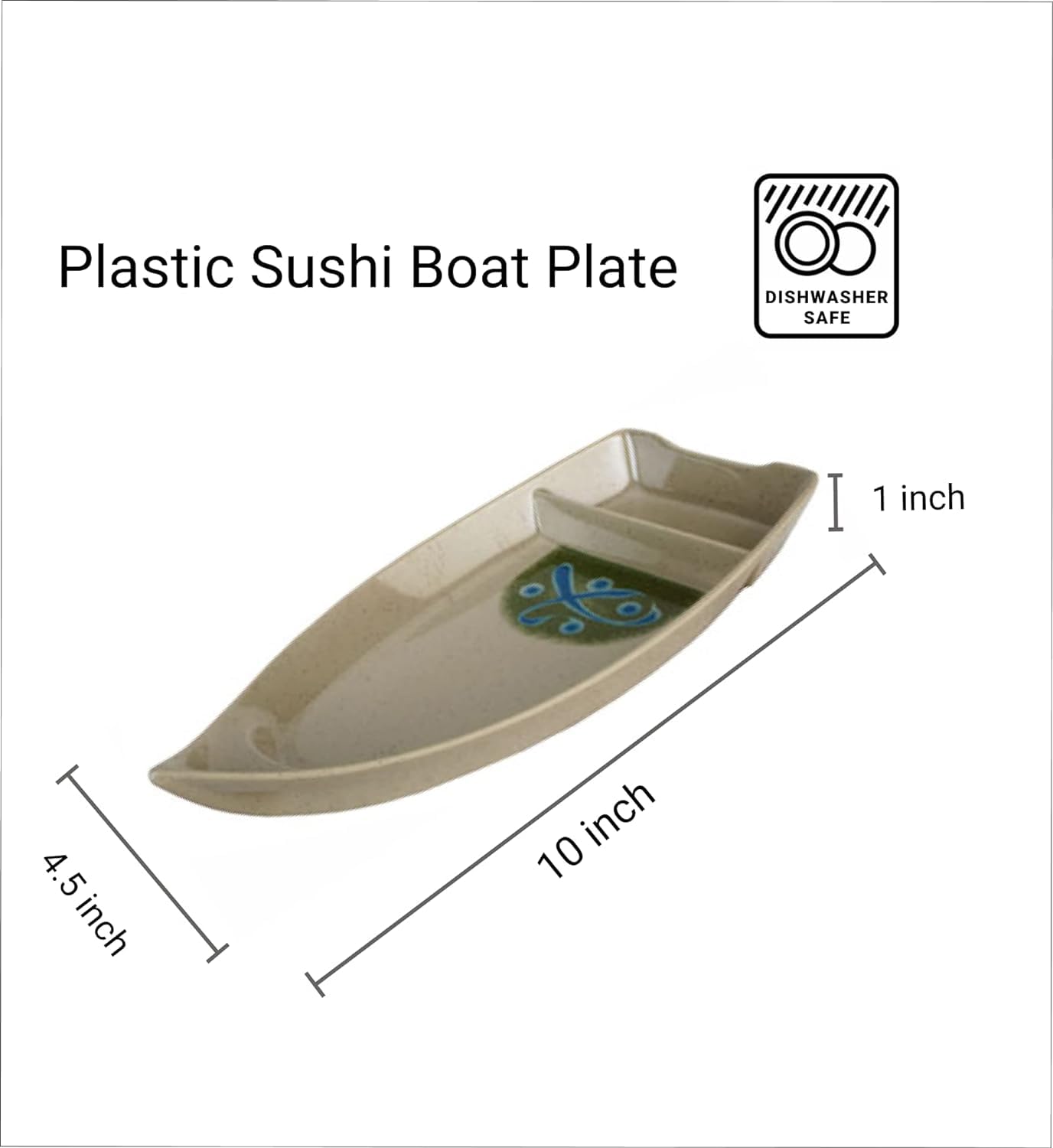 JapanBargain 2347, Lot de 6 assiettes de service japonaises pour sashimi, apéritif, plats à frites et trempettes, 25,4 cm, vert