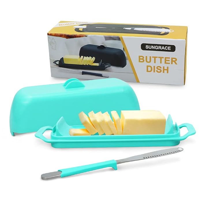 Buy Butter Dish with Lid and Stainless Steel Knife, Light Butter Keeper