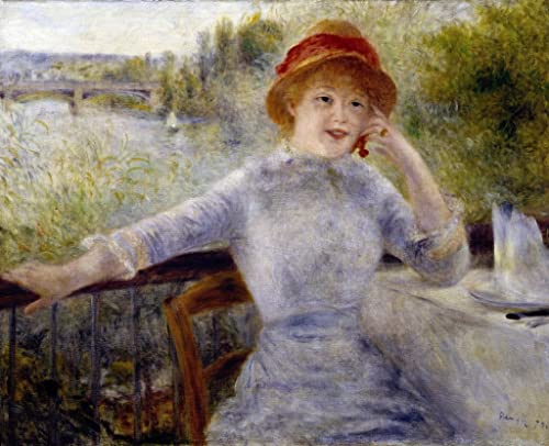 Portrait d'Alphonsine Fournaise de Renoir affiche art 60x90cm