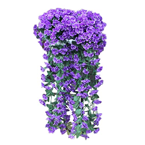 Hanging Flowers Artificial Violet Flower, Fake Flower Garland, Wall Wisteria Basket Hanging Garland Flowers Fake Silk Orchid, Hanging Flowers Wedding Flower Garland For Wedding Arches Decor (Blue) #TOP1