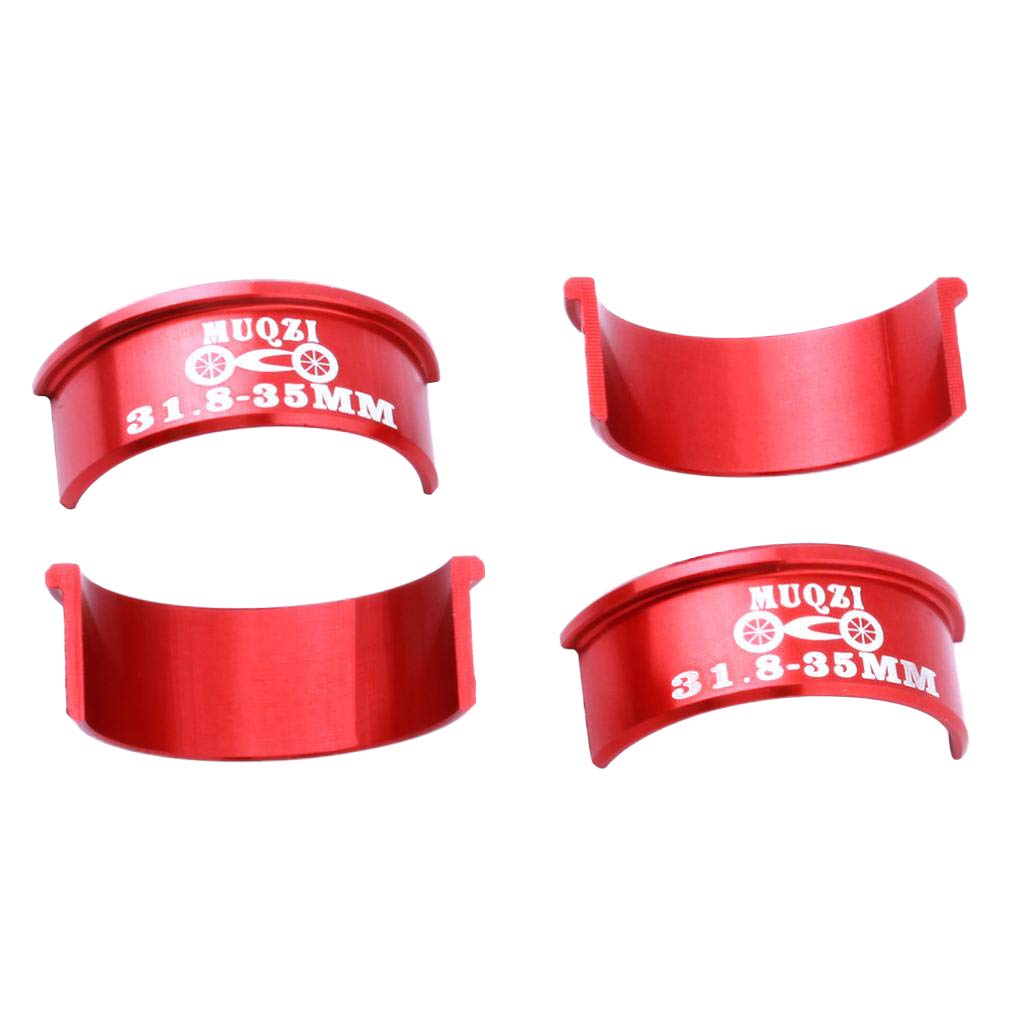SM SunniMix 4Pcs MTB Road Mountain Cycling Handlebar Shim Part 31.8mm To 35mm, Red