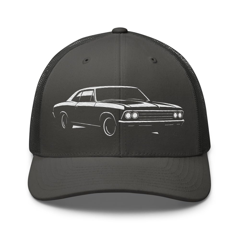 1966 Chevelle SS Trucker Hat – klasyczna haftowana czapka baseballowa Muscle Cars, retro Chevy, prezent dla facetów z samochodu