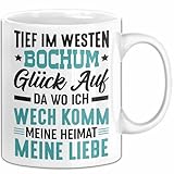 Bochum Tasse Tief Im Westen Bochum Herz Ruhrpott Kohle Heimat Bochum Stadt Kaffee-Becher (Weiß)