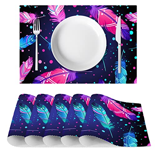 Set de table lavable lot de 6 anti-tache et rayure pour table à manger - 3