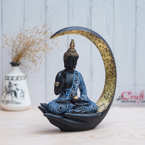 Image of eCraftIndia Multicolor Resin Blessing Buddha Statue with Palm Chand | Lord Buddha Statue for Home Decor Living Room Office | Buddha Showpiece | Buddha Idol Gift for Diwali Buddha Purnima Birthday