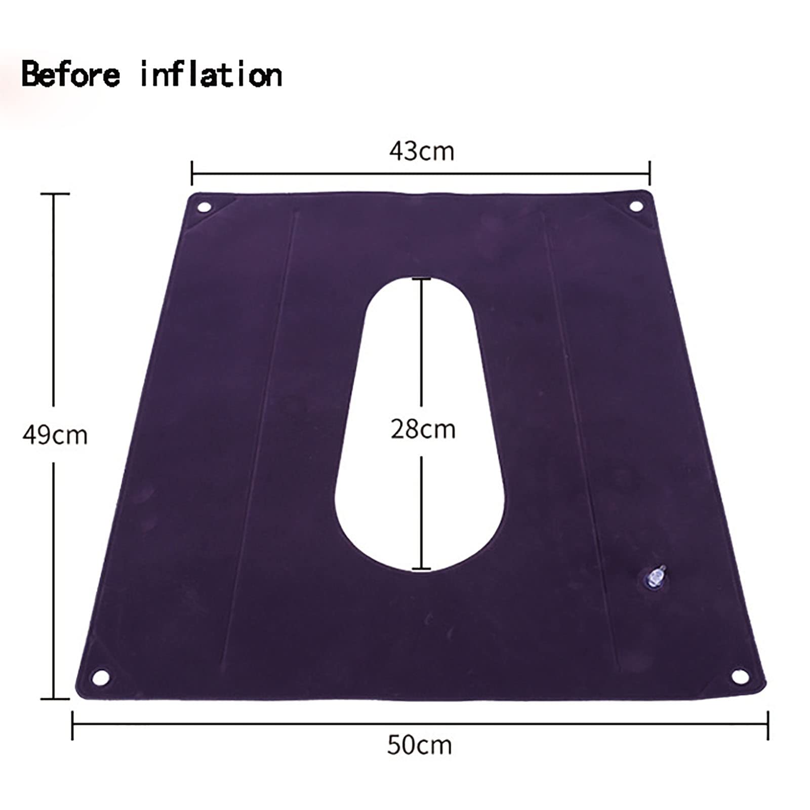 Cojín de Anillo Inflable, cojín antiescaras cómodo para Ancianos Cojín de Asiento de Inodoro Cojín de Aire Lavable con Orificio (Color: PVC Azul) (Azul Flocado)