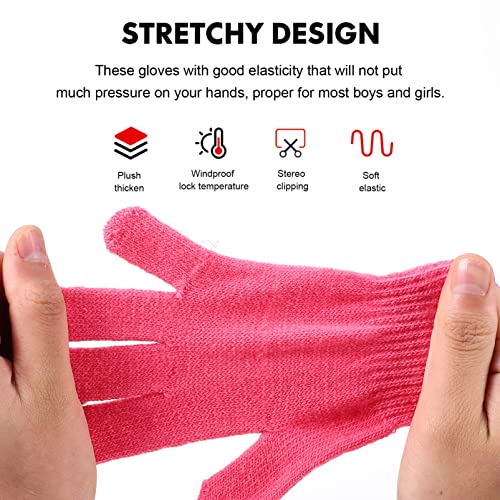24Pairs Full Finger Gloves Warm Knitted Thermal Winter Gloves for Boys for Outdoor Activities Easy to Clean Comfortable Wear for School Play3