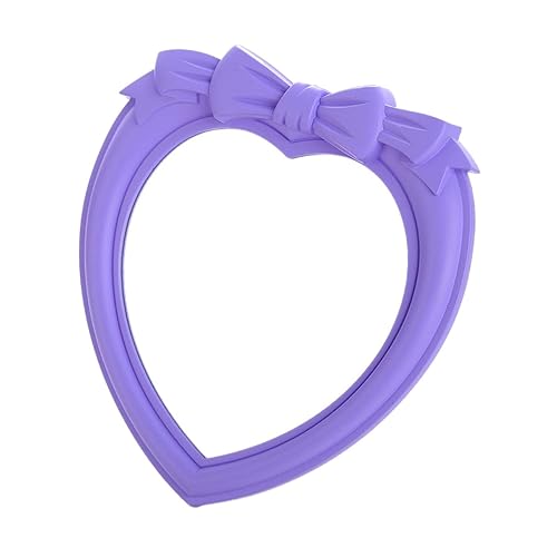 Espejo de maquillaje de corazón espejo cosmético colgante duradero con soporte trasero