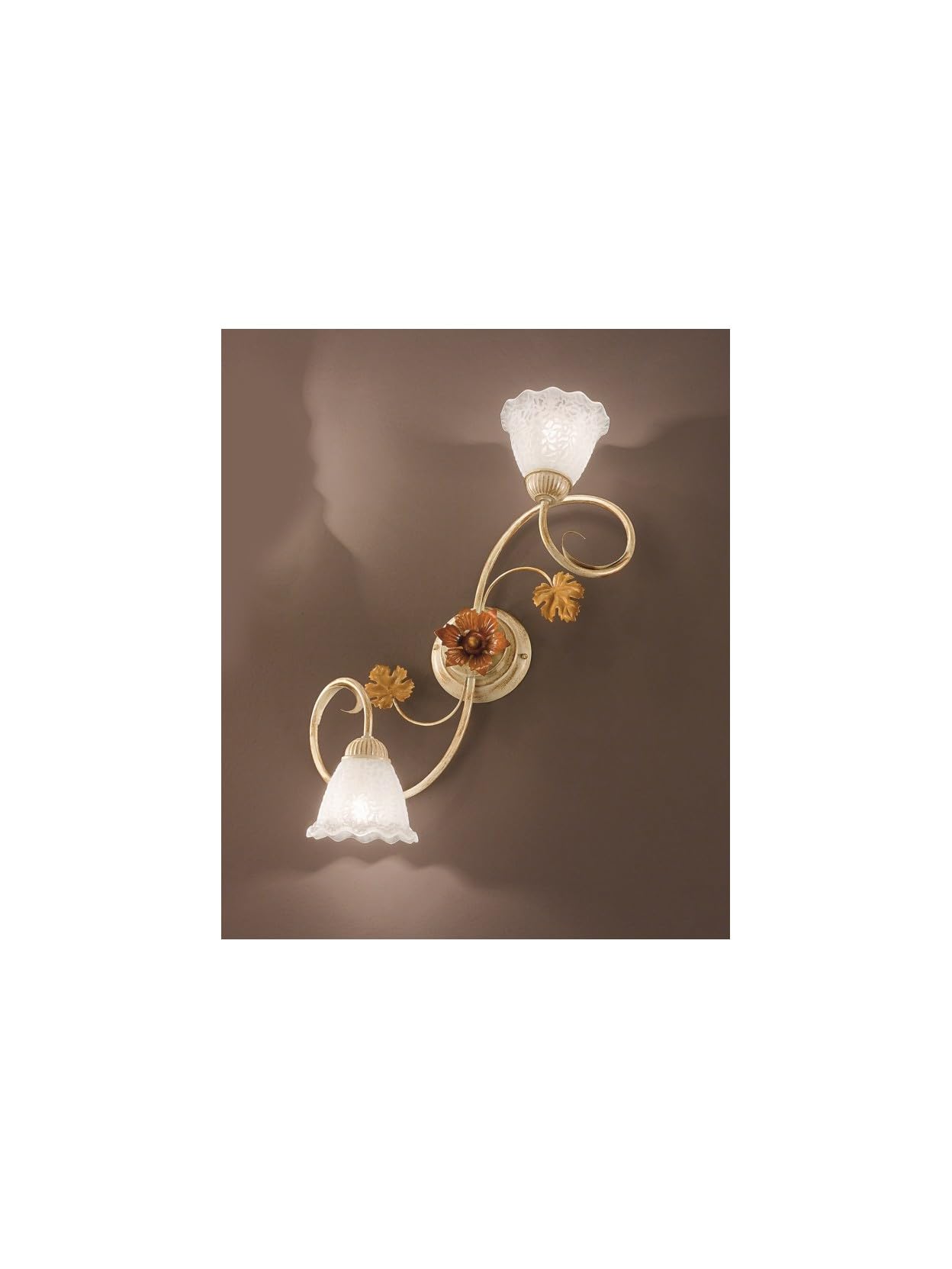 Generico Plafón de techo de hierro forjado contemporáneo con 2 luces crema DP094 para salón, comedor, dormitorio, entrada, pasillo.