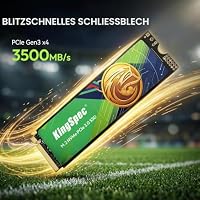 KingSpec M.2 NVMe SSD - Championship Edition, 3D NAND Flash, Ideal for Gaming PC & Laptop Upgrade (512, GB) – Ansicht 2