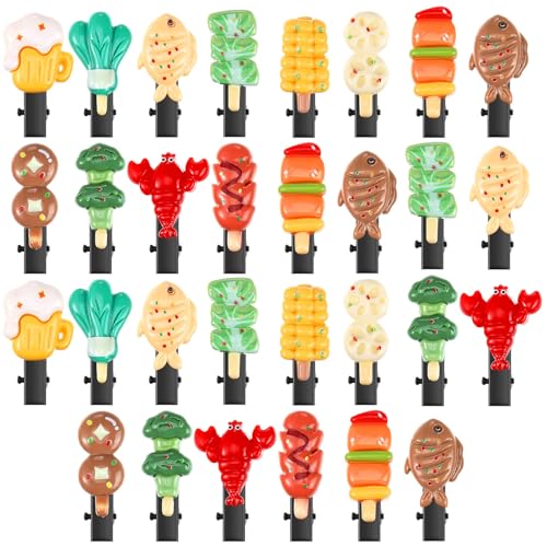 30 Pcs Bean Sprout Hair Clips Plant Styles,Bbq