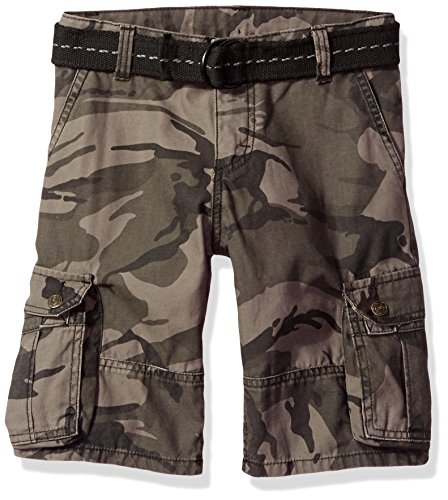 Wrangler Authentics Boys' Fashion Cargo Shorts, Anthracite Camo, 16