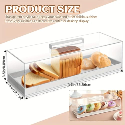 Tyenaza Rectangle Cake Tray with Lids, Clear Pastry Display Case, Dessert Holder Tray, Cake Stand, Cookie Display, Marble Pattern Plastic Cake Platter with Lucite Cover - Cosy Home Interiors Tyenaza Rectangle Cake Tray with Lids, Clear Pastry Display Case, Dessert Holder Tray, Cake Stand, Cookie Display, Marble Pattern Plastic Cake Platter with Lucite Cover - Image 5