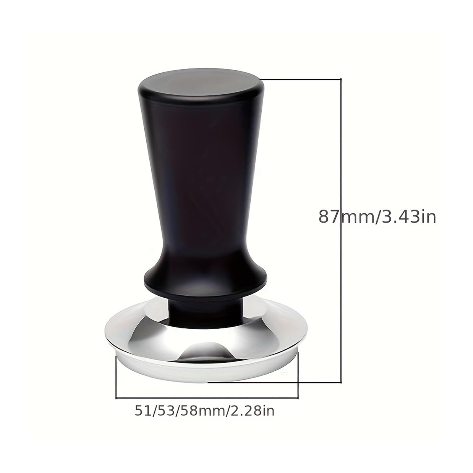 Pressino da 51/53/58 mm, macchina caffè, pressa for timbri, mano caricata a molla calibrata(Grey 51mm)