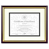 DAX 2703S2RX Document/Certificate Frame with Mat, Laminated Wood, 11 x 14 Inches, Mahogany/Gold Leaf