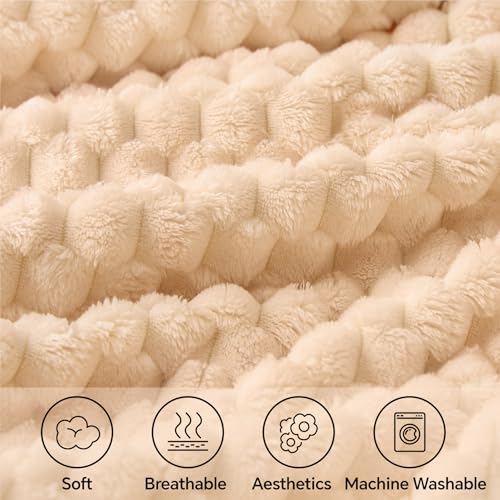 Image of BEDELITE Blush Sand Throw Blanket for Couch, Soft Gifts for Women, 50 * 60 | 3D Jacquard Decorative Fleece Blanket, Super Soft Plush Throws, Cute Birthday Gift for Women & Men, Suitable for All Seasons