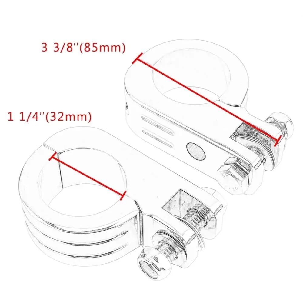 Repose Pieds Avant Repose-pieds 38mm avec pinces montage pour Chopper Bobber barre protection du moteur moto et autoroute