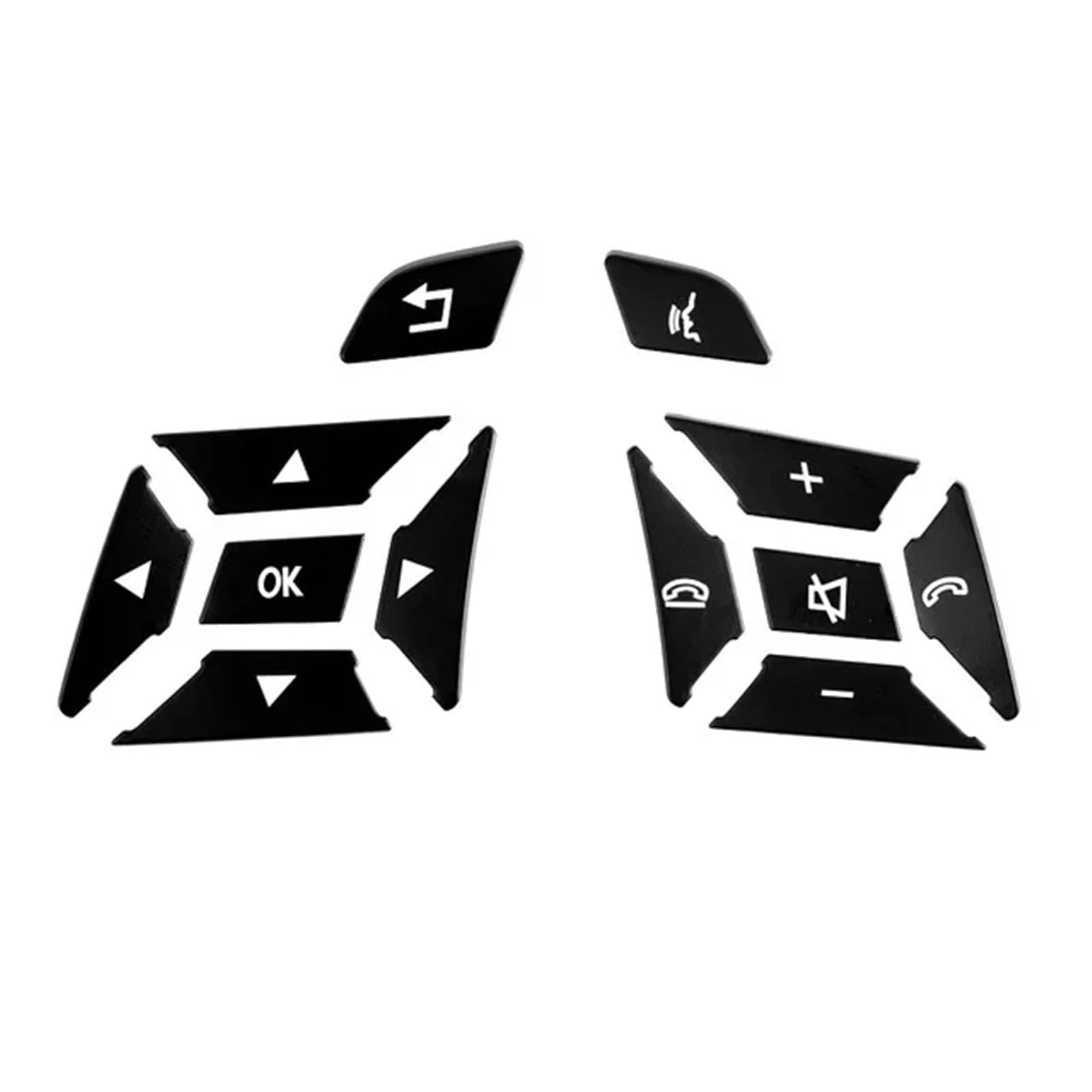Compatible avec Benz W176 W246 W212 W204 Autocollant garniture bouton volant de voiture décoration intérieure Autocollants Intérieur(Black)