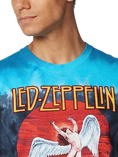 Liquid Blue Led Zeppelin Icarus 1975 Hombre Camiseta Multicolor L, 100% algodón, Regular