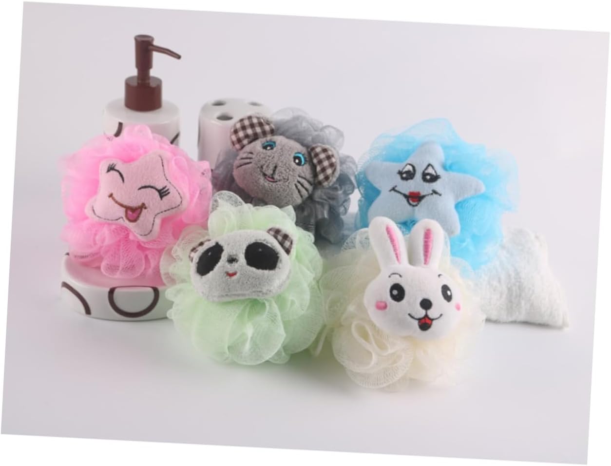 5Pcs Baby Sponge For Bathing Body Powder Puff Bathing Scrubber Sponge Shower Sponge Shower Mesh Poef Loofah Remover Cushion Zalf The Face Child Spa Cleaner