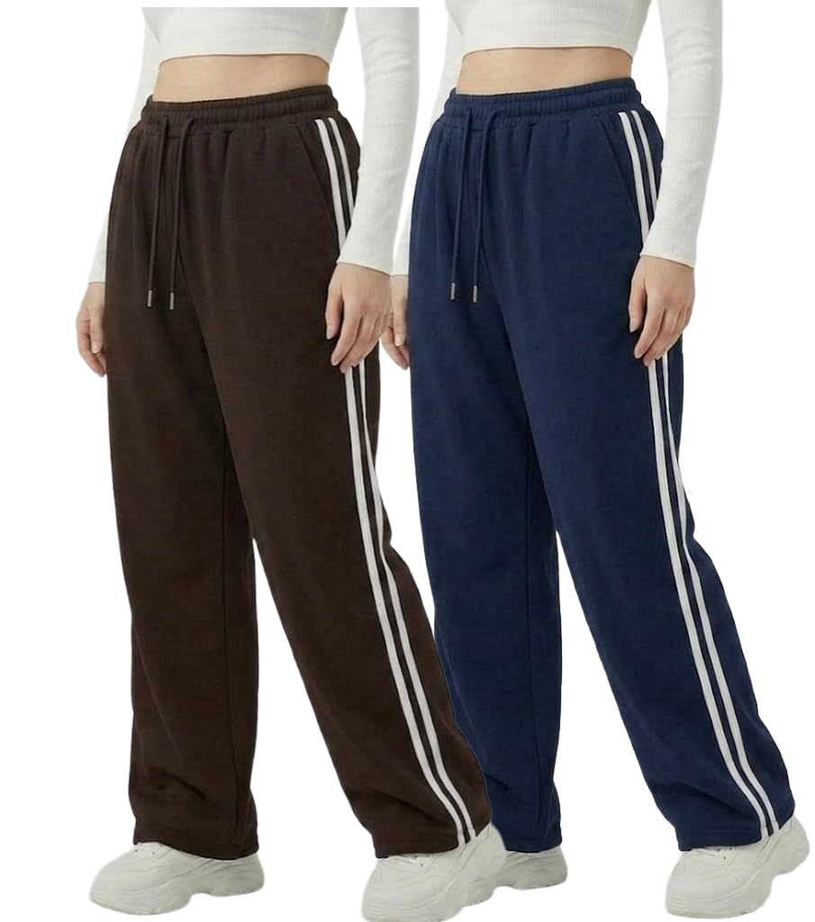 IRANA Women Lower Cotton Track Pants for Women | Ladies Joggers High Waist Elastic Waistband | Gym Wear Yoga Pants Sports Trousers | Casual Wear Lounge Pants |Stretchable Trackpant for Girls-PACK OF 2-picture-30